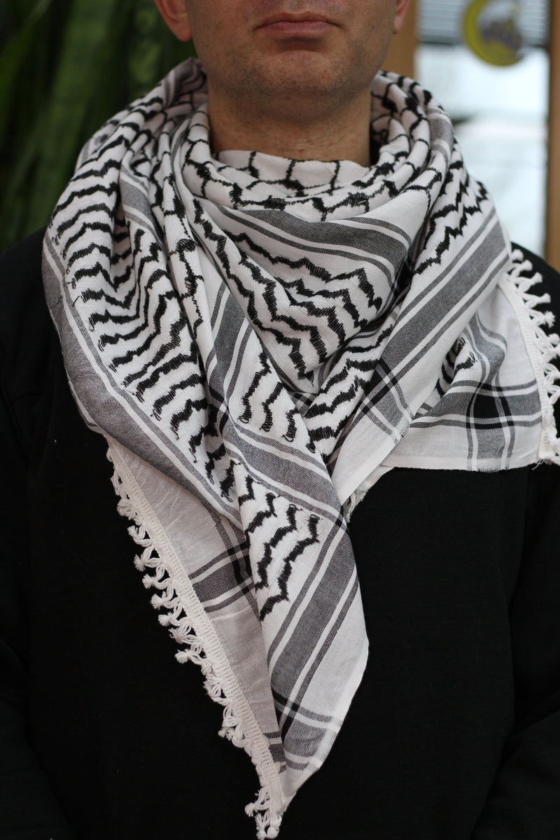 Foulard keffieh Palestine : coton shemagh traditionnel de style Foulard keffieh Palestine : coton shemagh traditionnel de style