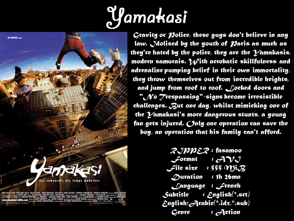 Yamakasi: Seven Samurai of the Modern World