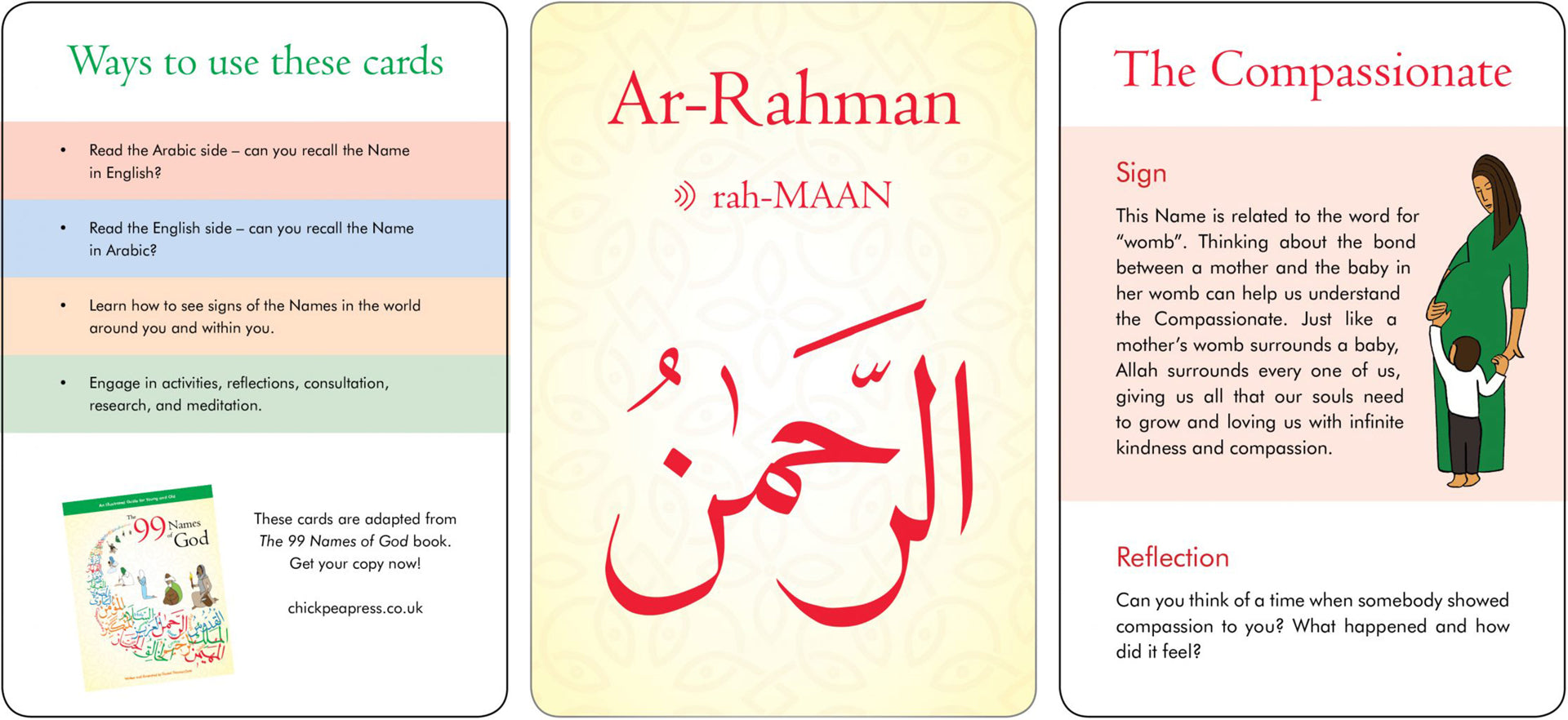 The 99 Names of God Contemplation Cards - Written and illustrated by Daniel Thomas Dyer, calligraphy by Azim Rehmatdin